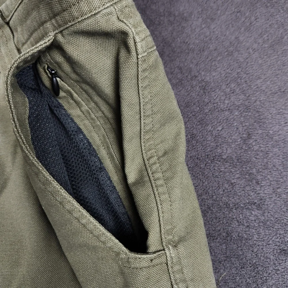 LIVSN Flex Canvas Pants V3 Mens 34x32 Olive Green Organic Cotton Blend Outdoor